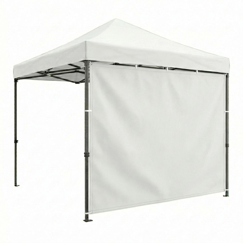 Telo laterale per gazebo da giardino. Telo di ricambio in PVC con velcro. Colore Bianco 300X200H cm