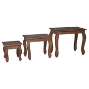 Tavolo Nesting 3 pz Marrone Legno massello di mogano CFW6572611