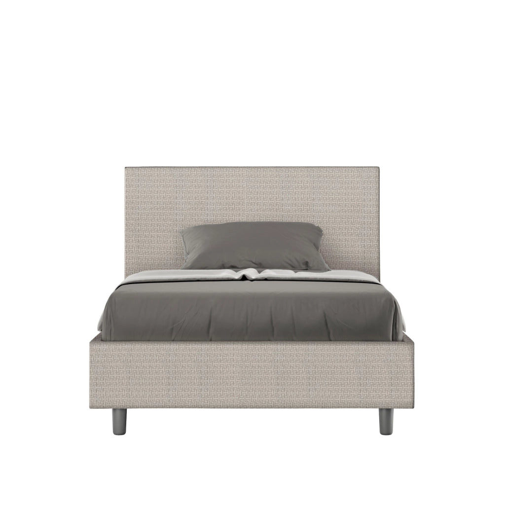 Letto 1 Piazza e Mezzo 120x200 cm con Rete e Contenitore Adele Labirinto 01 Bianco