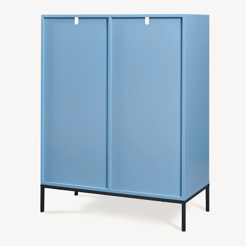Libreria Colwyn a 4 Ripiani e 2 Cassetti Scaffale da Terra 105 x 80 x 40 cm - Blu [en.casa]
