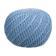 Puff de algodón trenzado azul 45x45x30