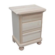 comodino classico 3 cassetti legno grezzo 50x38x66 (453) - Mobili 2G