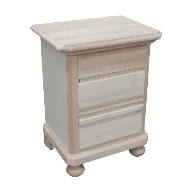 comodino classico 3 cassetti legno grezzo 50x38x66 (453) - Mobili 2G