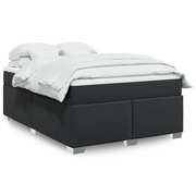 Giroletto a Molle con Materasso Nero 140x190 cm in Similpelle