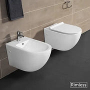 Coppia sanitari sospesi Rimless serie Tokyo con copriwc rallentato