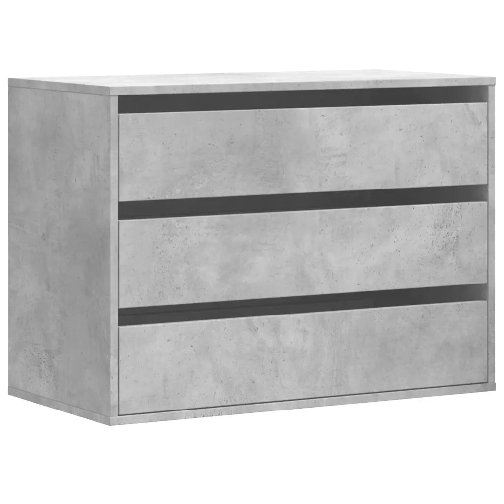 Cassettiera Angolo Grigio Cemento 80x41x58cm Legno Multistrato