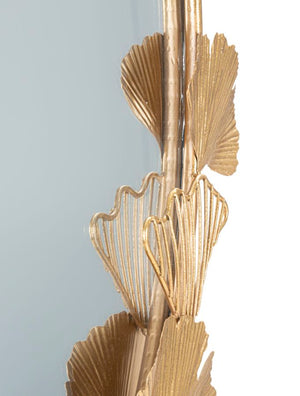 Specchio Little Leaf 61,5x3x78 cm in Ferro e MDF Oro