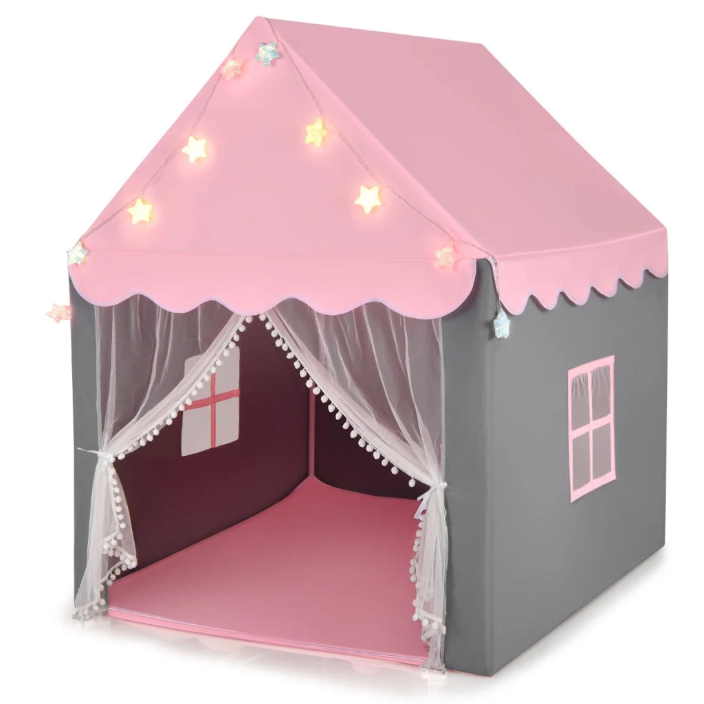 Tenda da gioco per bambini 105 x 121 x 136 cm spaziosa area giochi atmosfera accogliente misto poliestere-cotone rosa 20_0014316