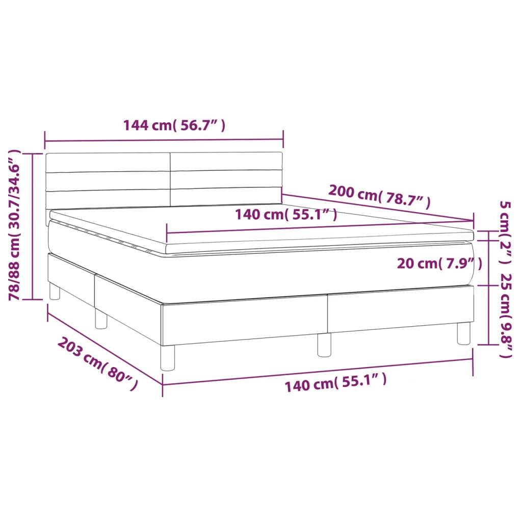 Giroletto a Molle con Materasso Tortora 140x200 cm in Tessuto 3140701