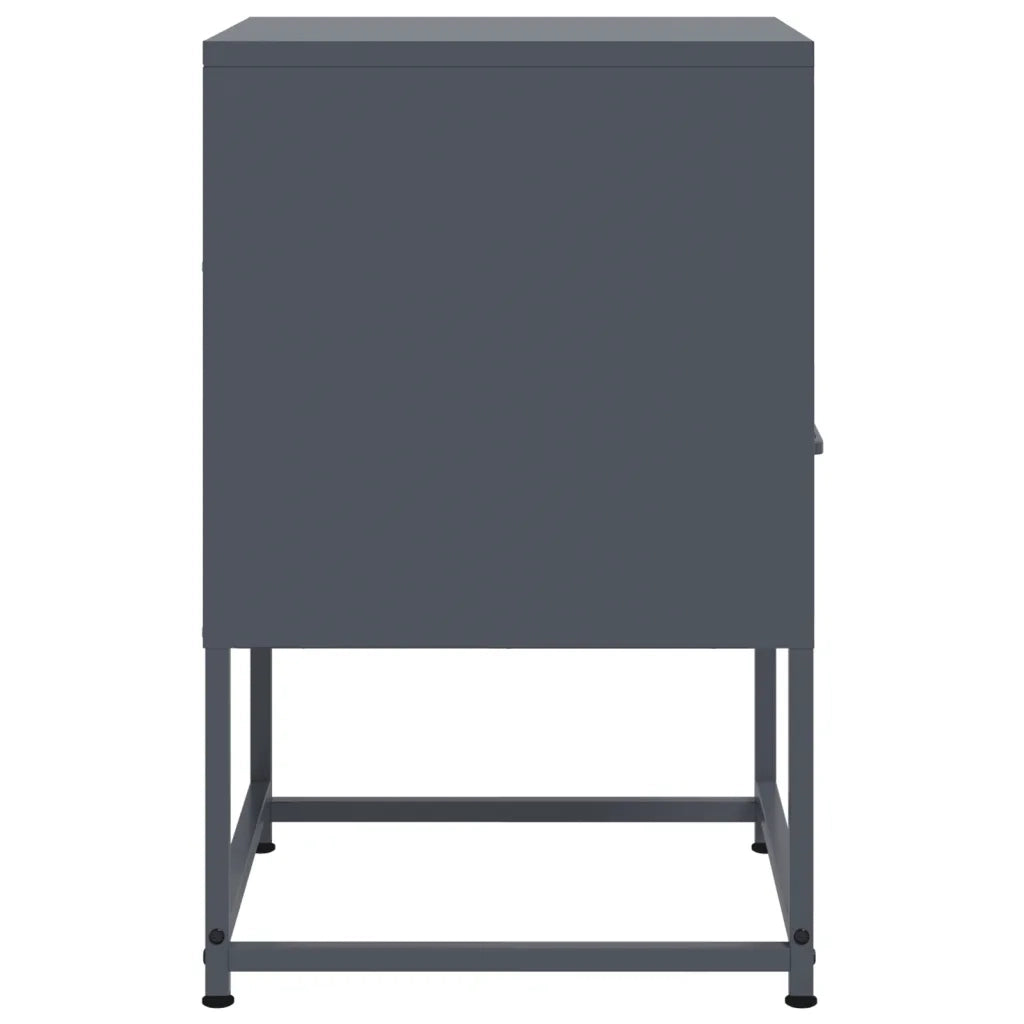Set di 2 Comodini | Armadio da Notte | Mobiletto da notte Antracite 36x39x60,5 cm in Acciaio