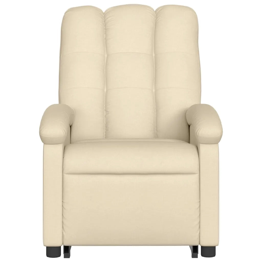 Poltrona Alzapersona Reclinabile Elettrica Crema in Tessuto 3204125