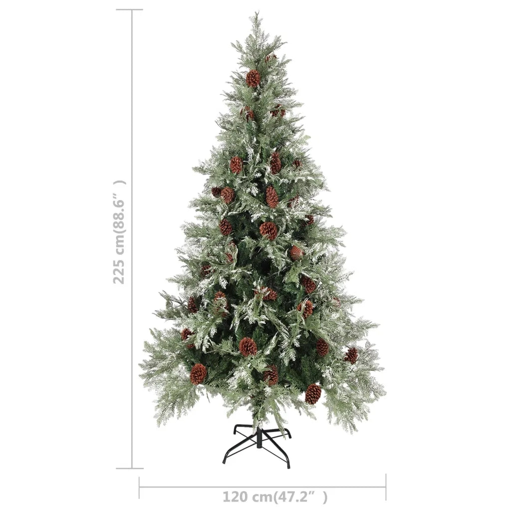 Albero di Natale | Decorazioni natalizie con Pigne Verde e Bianco 225 cm in PVC e PE