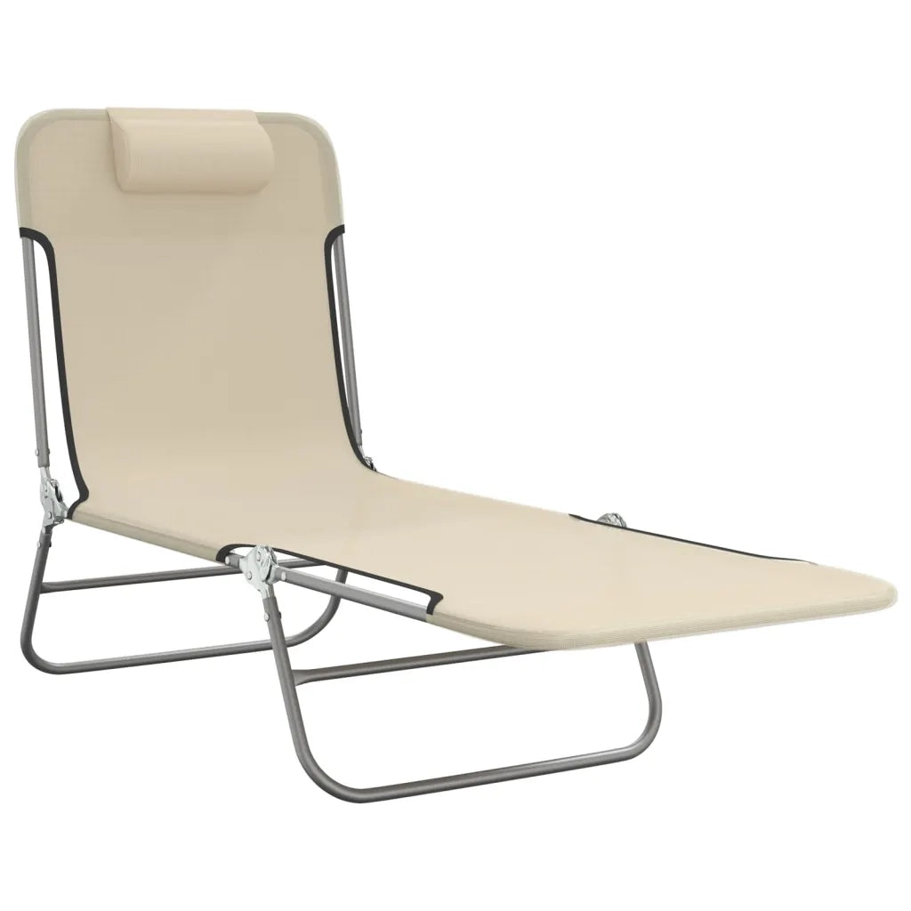 Lettini Prendisole 2 pz Crema in Textilene e Acciaiocod mxl 81933