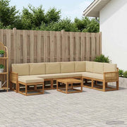 Set di divani da esterno 9 pz Naturale e Beige 3385479