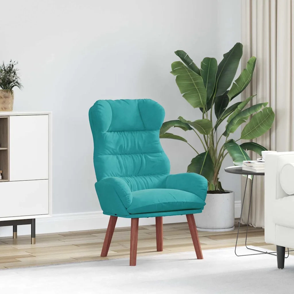 Poltrona | Sedia Relax Turchese 69 x 74 x 93 cm Velluto
