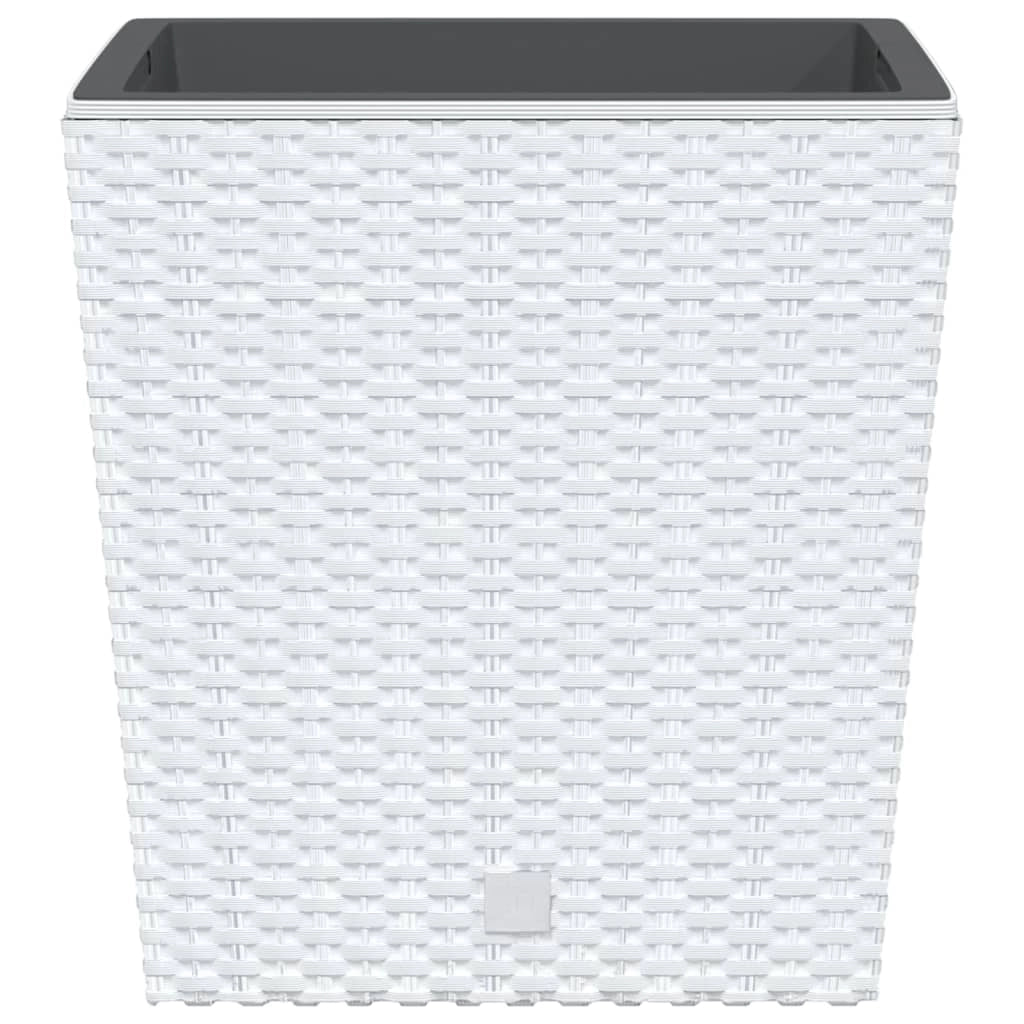 Fioriera rialzata per piante e fiori adatta per terrazzo giardino e interni rimovibile 21/32 L in rattan PP bianca 02_0038603