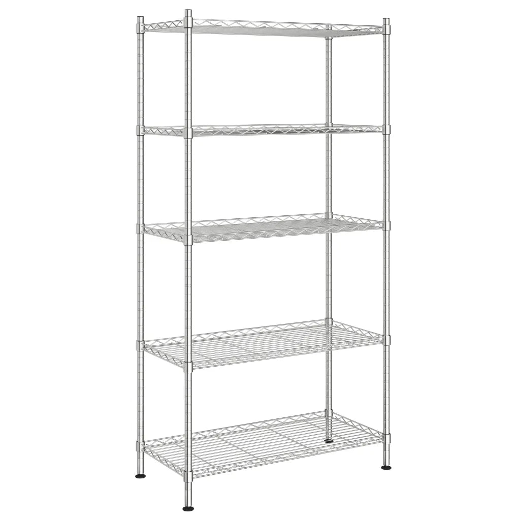 Scaffale a 5 Livelli 90x35x180 cm Cromato 250 kg CFW1103027