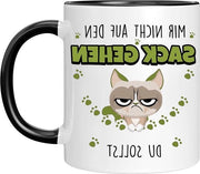 Tazza da caffè per la scrivania con frase "Mach mir nicht auf den Sack