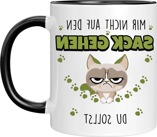 Tazza da caffè per la scrivania con frase "Mach mir nicht auf den Sack