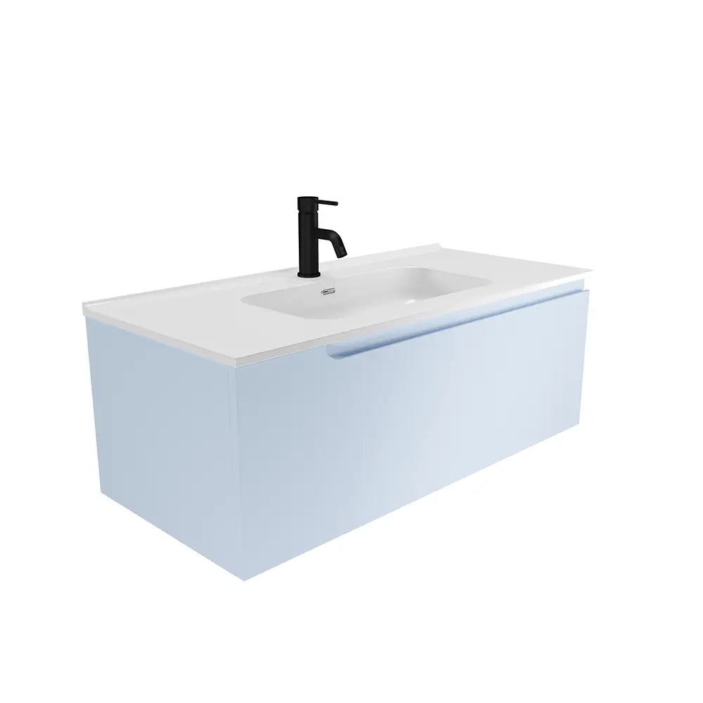 Mobile bagno sospeso 70 cm un cassetto color carta da zucchero con lavabo  | Moor