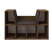 Libreria "Livora" con seduta in legno - 103 x 30 x 63 cm - Marrone