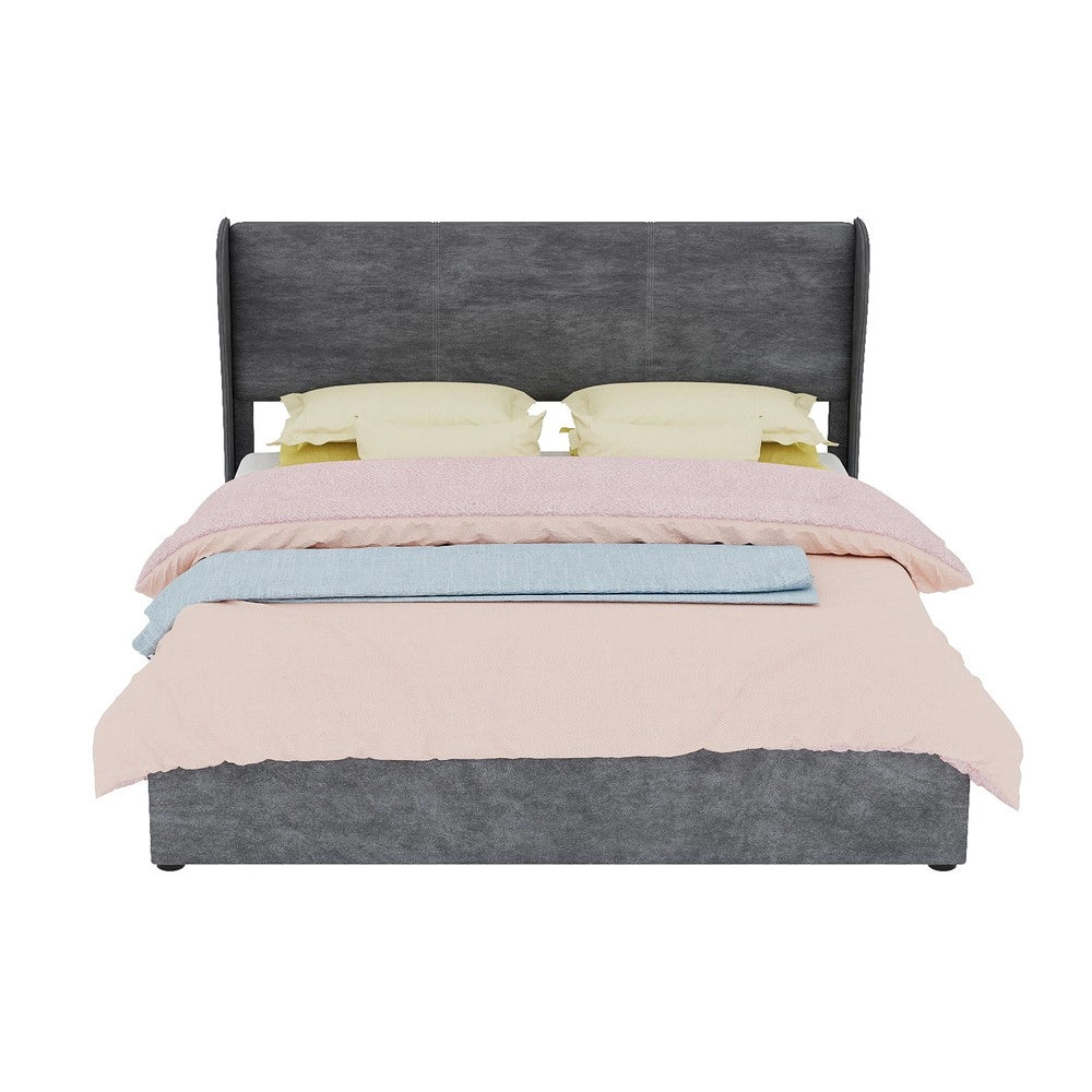 Letto Contenitore Imbottito con Testiera ¨C MINIMAL ¨C Grigio 160x200 cm