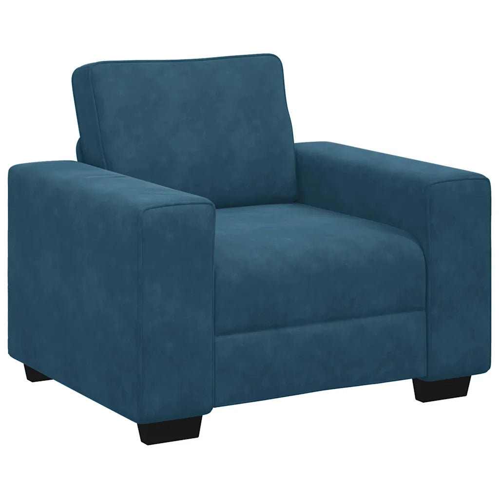 Divano Sedia Blu 100x77x82 cm Velluto 4105256