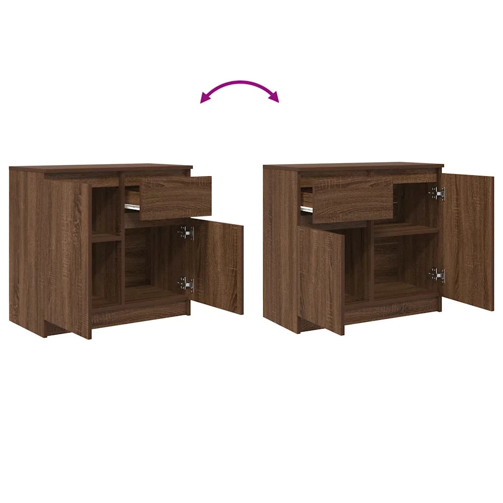 Credenza con Cassetto-Buffet-Armadio da cucina Rovere Marrone 71x35x65 cm in Truciolato 139319