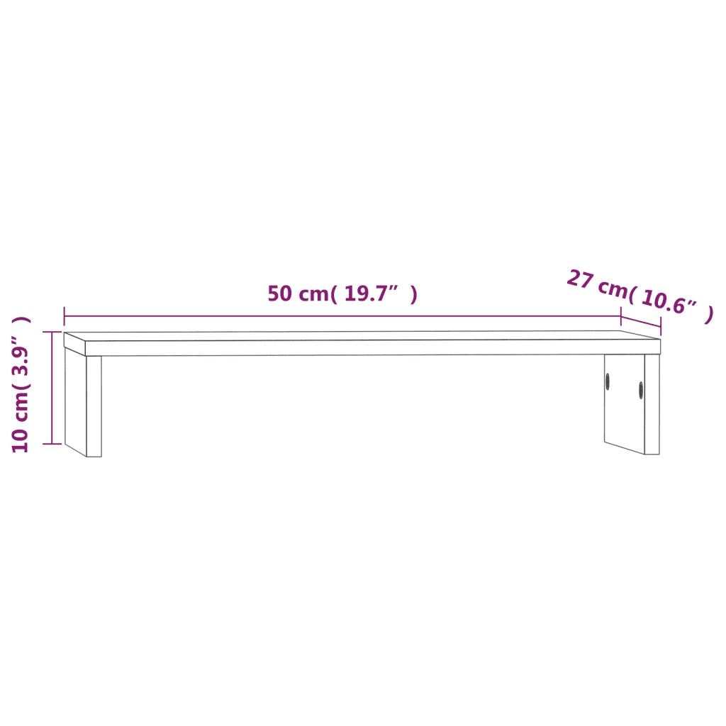 Supporto per Monitor 50x27x10 cm in Legno Massello di Pino 813944