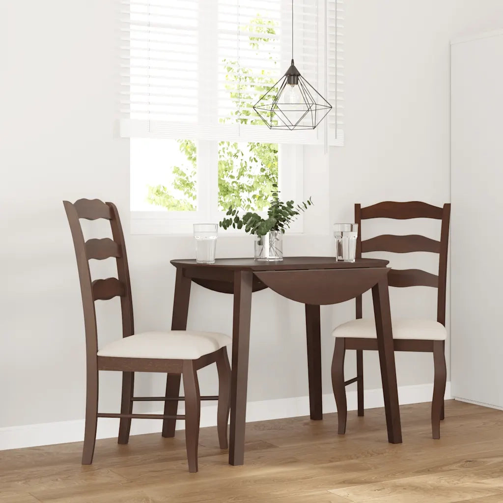 Sedie da Pranzo con Cuscini 2pz Marrone Legno Massello di Hevea 4102491