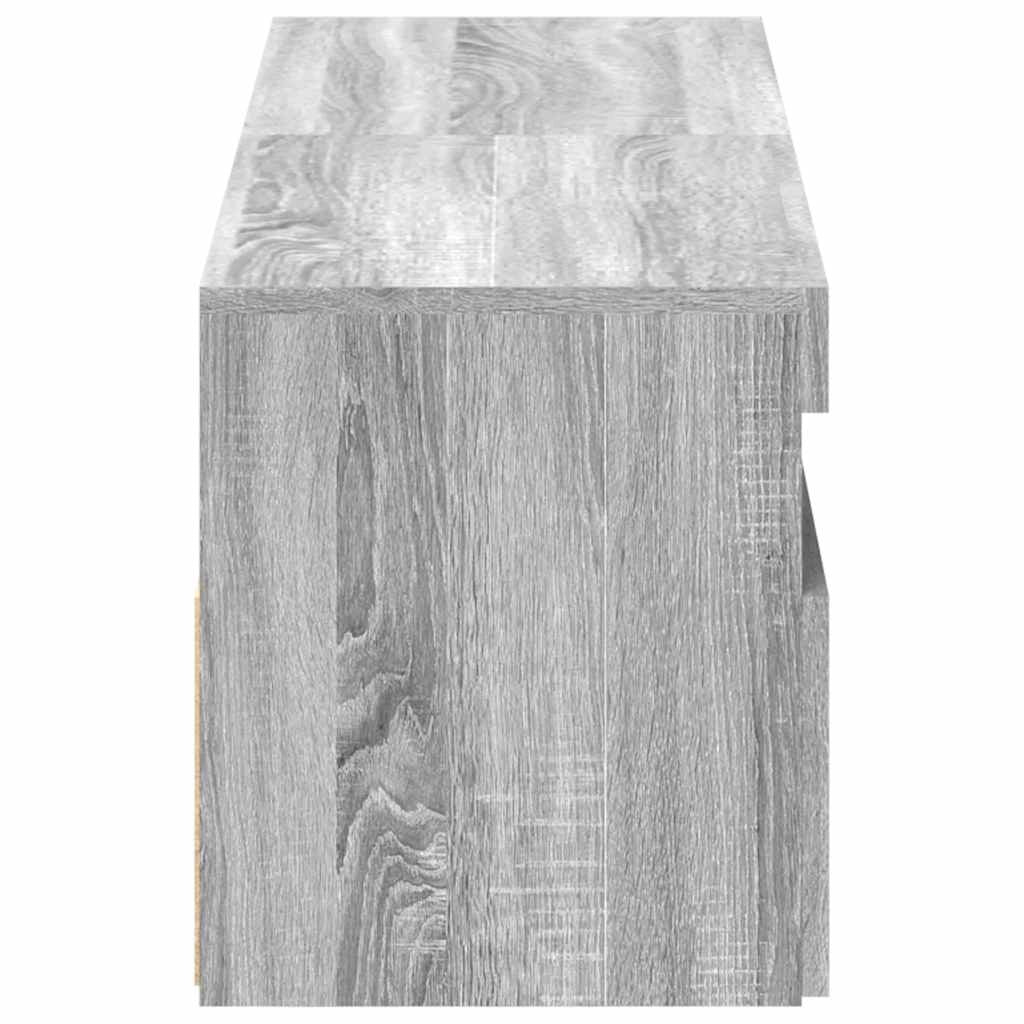Mobile TV multimediale scaffale TV credenza mobile TV sala da pranzo soggiorno camera da letto 2 pezzi con luci LED Sonoma 60 x 35 x 40 cm grigio 02_0028579