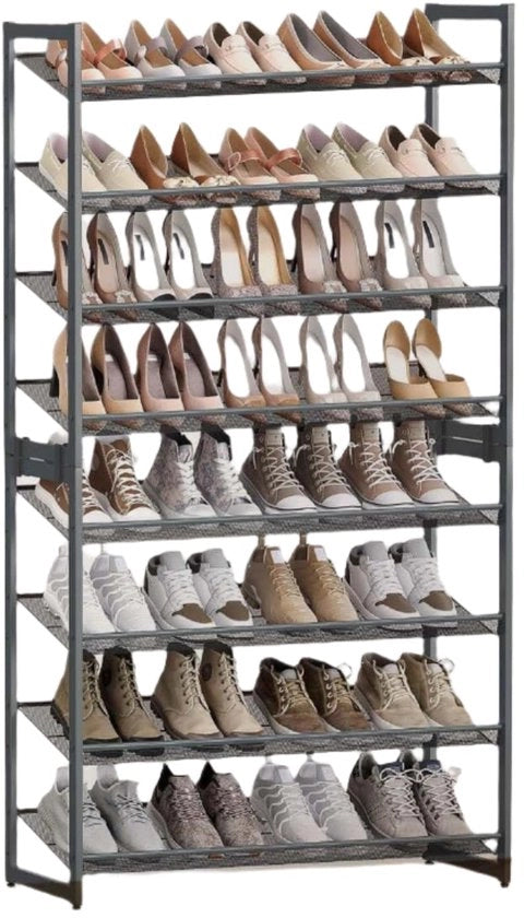 Pannello a 8 stadi - Organizzatore scarpe - Ripiano stivale - Fermo scarpe - Acciaio - 92,5 cm x 30,7 cm x 163,5 cm