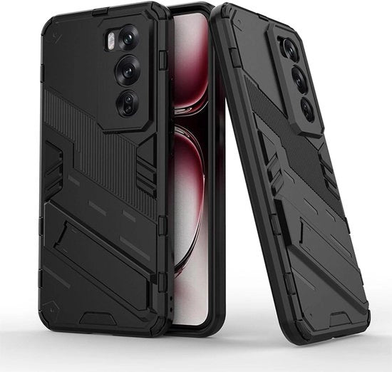 Hoes schoccostante per smartphone con piede di stand - resistente alle graffi - nero