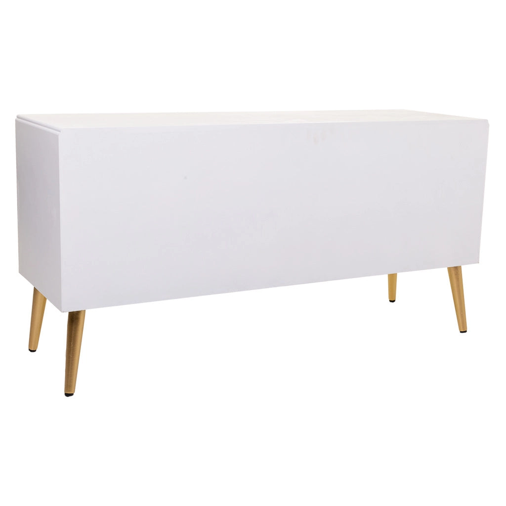 Mobile base in legno bianco 121x40,5x61,5h