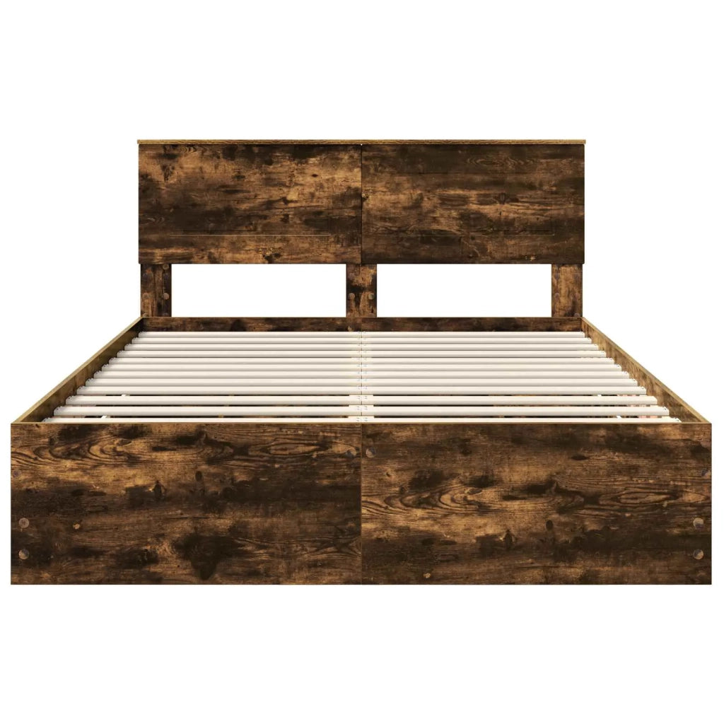 Struttura del letto con cassetto Rovere fumé 150 x 200 cm 3407974