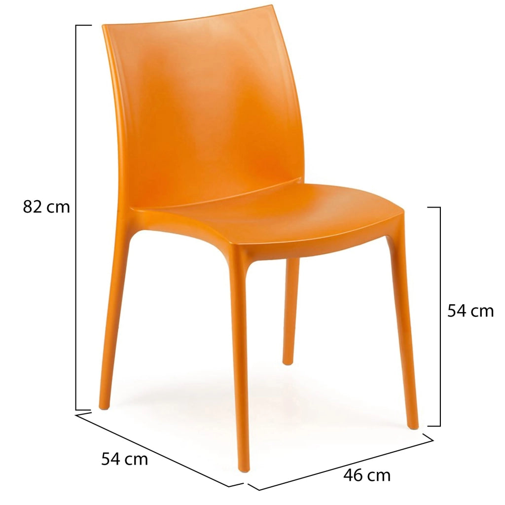 Grover, Sedia da Esterno 4 Sedie Made in Italy, Arancione