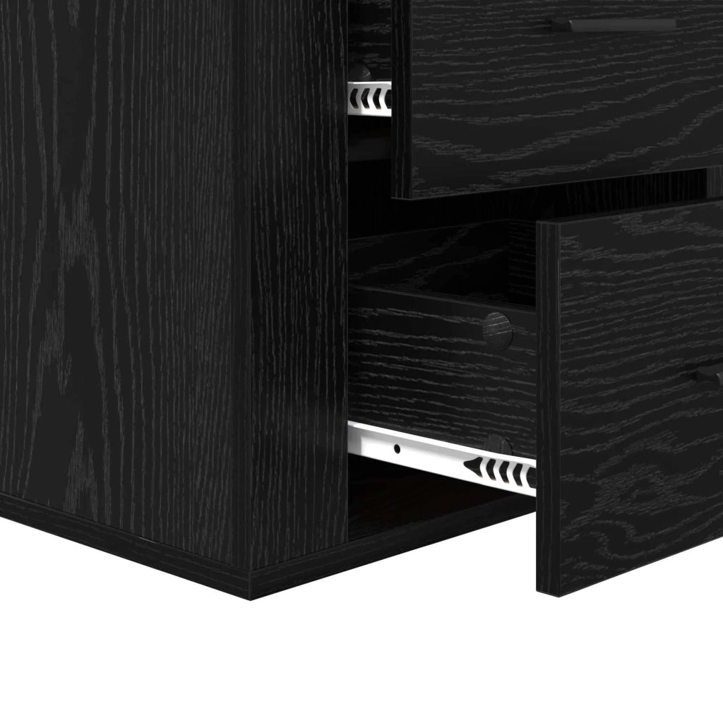 Armadio da Notte Rovere Nero 35 x 50 x 60 cm Legno multistrato