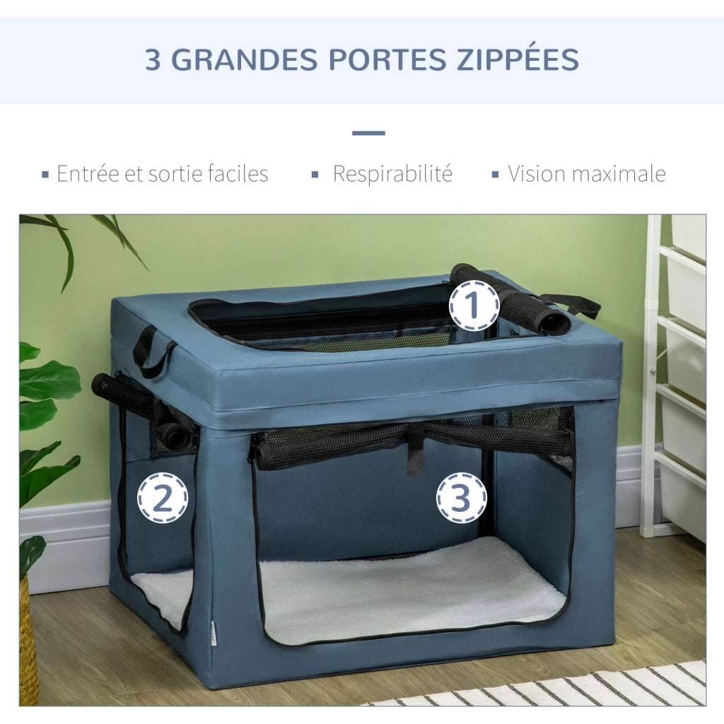 Sac de transport pliable per animali domestici ¨C zephmum ¨C blu nero 69x51x51 cm