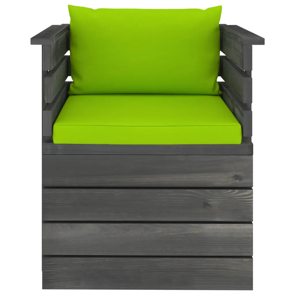 Poltrona da Giardino con Cuscini in Legno di Pino cod mxl 72347
