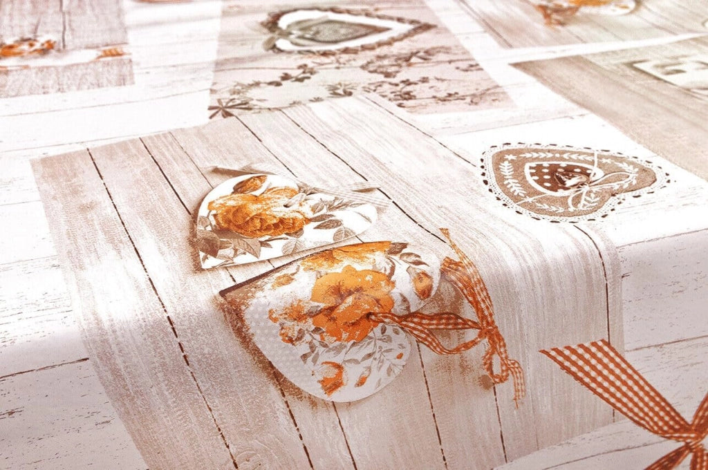 Tovaglia Cucina Antimacchia Plastificata 140x600 Cm Cerata Copritavolo Legno Bianco Shabby Chic