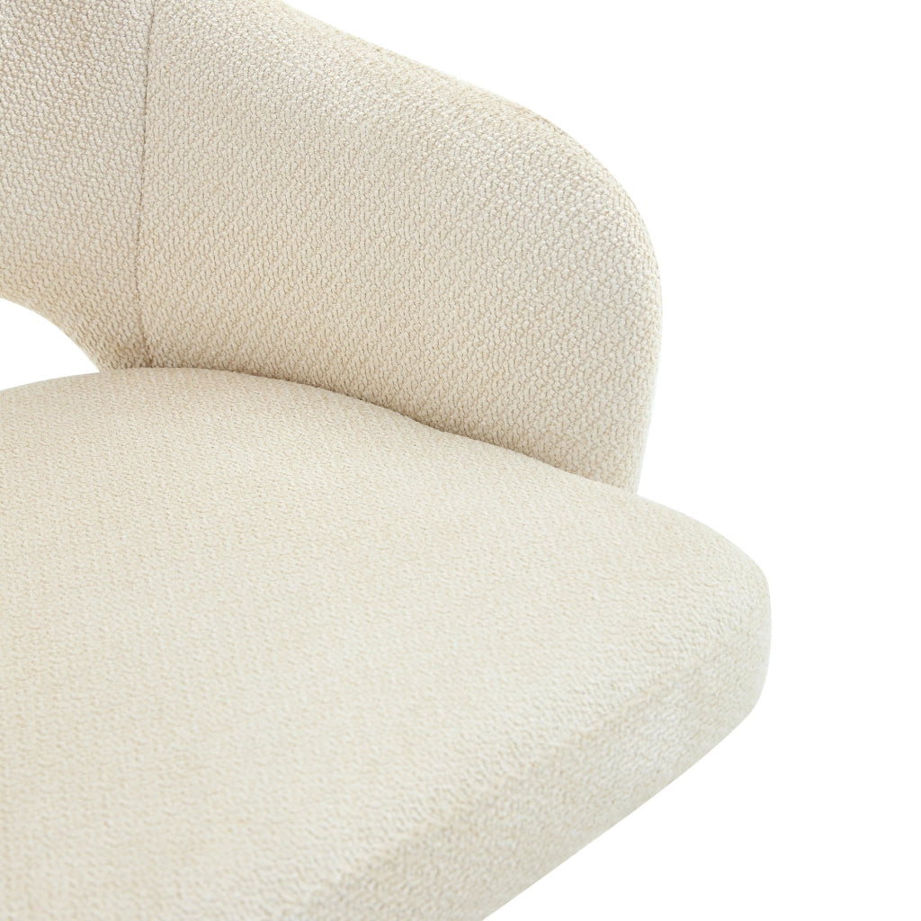 SEDIE GIREVOLI Set da 2 pezzi Tessuto strutturato Beige-Bianco e Legno massello