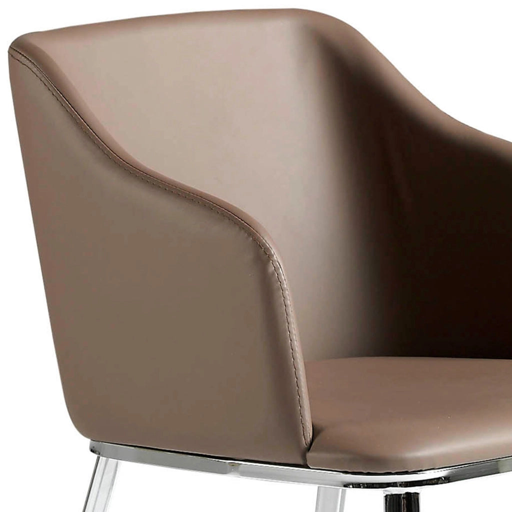 Sedia in ecopelle marrone