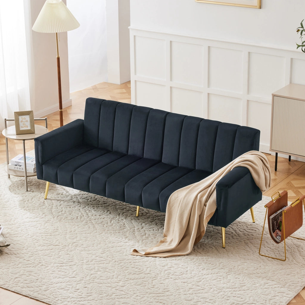 Divano letto pieghevole moderno - Zephmum - Velluto, funzione sonno, piedini di supporto