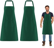 Asciugamano da cucina in tessuto polyester, 2 pezzi, 60 x 70 cm, con 2 tasche, leggero e duraturo.