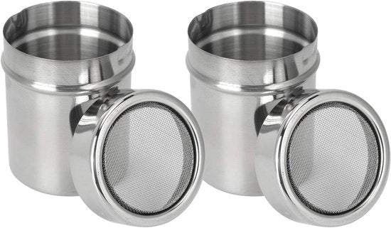 Set di 2 Tovaglioli per Polvere di Zucchero in Rame con Dispensatori per Sale e Pepe - Fino - Ideali per Cappuccino - Accessori da Cucina