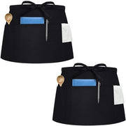 Kit di 2 schorti da cucina adattabili in nero con 3 tasche - Adatto per uomini, donne, addetti alla reception, chef, ristoranti, bar, caffè