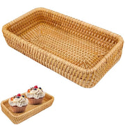 Scatola di conservazione a mano intrecciata - Rotan - Piccola 20x11x4cm - Media 21x21x4cm - Grande 37x23x5cm - Utilizzo decorativo - Cassa di conservazione