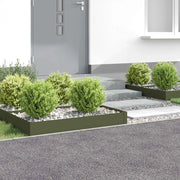 Bordura per Prato 4 pz 100 x 60 x 20 cm Acciaio Verde Oliva 8008938
