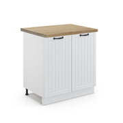 Mobile lavello cucina Fame-Line Bianco rustico/Bianco 80 cm, PL Rovere Vicco