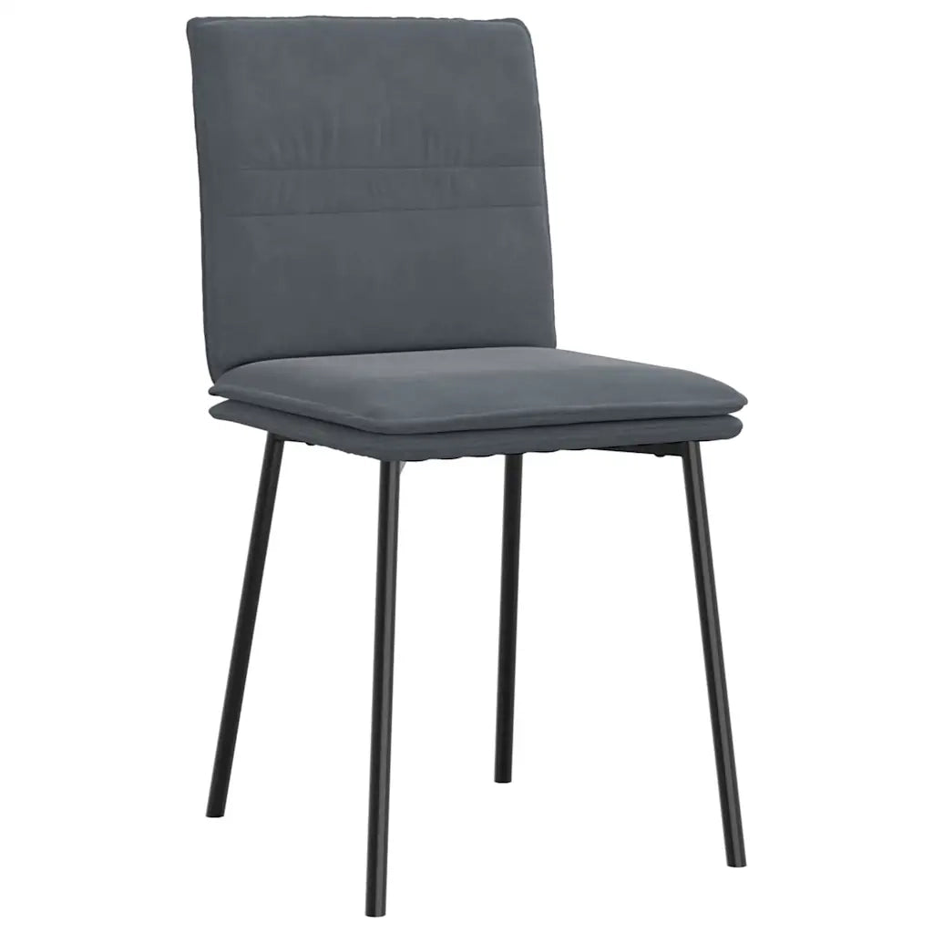 Sedie da Pranzo 6 pz Grigio Scuro in Velluto